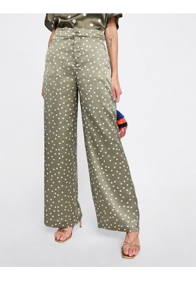 Green Dots Pattern Decorated Pants