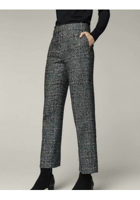 Gray Grids Pattern Decorated Pants