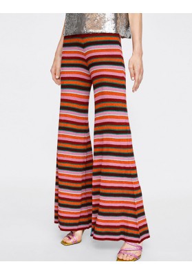 Multi-color Stripe Pattern Decorated Pants