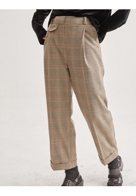 Brown Stripe Pattern Design Long Pants