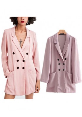 Trendy Pink Pure Color Decorated Long Sleeves Jumpsuits