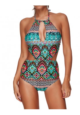 Multi-color Flower Pattern Decorated Swimwear