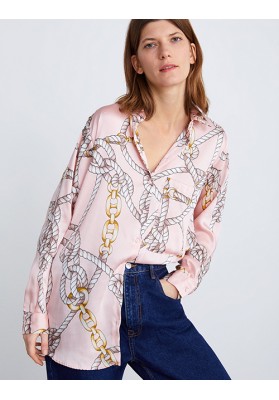 Pink Chain Chain Printed Shirt