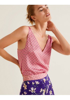 Pink Dots Dot Printed Top