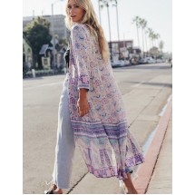 Purple Lilac Flower Kimono